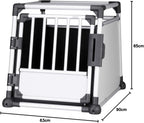 TRIXIE Hunde-Transportbox, Aluminium, L: 92 x 64 x 78 cm, grafit, rutschfste Liegematte, Klettleiste am Boden, Sicherheitsverschluss, stabil und geruscharm, hochgeschlossene Wnde - 39338