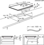 AEG Induktionskochfeld autark 80cm mit Dunstabzug / Made in Germany / 4 Flex-Kochzonen mit Bridge (Kombination 2er Zonen) / Auto-Funktion des Dunstabzugs / Aktivkohlefilter / COLI84COXB