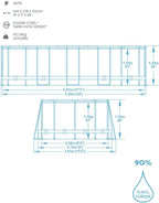 Bestway 56946 Piscine Power Steel™ Swim Vista ovale 488 x 305 x 107 cm motif rotin avec hublots, filtration à sable, échelle, bâche et diffuseur Chemconnect™