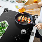 Autarkes Herdset: 60cm Einbaubackofen BO8805SS + 59cm Kochfeld CH5901RL | Grill | Heißluft | Automatik-Timer | 2-fach Wärmeschutzverglasung | Kindersicherung | Knebelbedienung | SET8805CH59RL