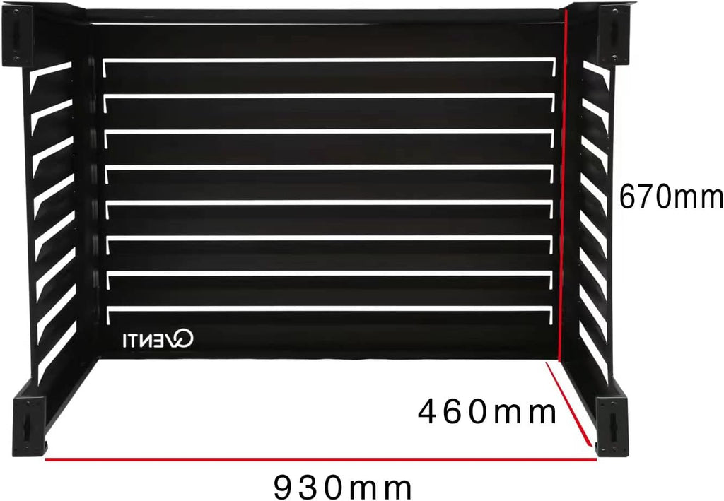 Qventi Abdeckung für Klimaanlage - Anthrazit/Grau - Aluminium - Schutzgitter - Verkleidung - Einfache Montage - Größe S - Außenmaße (LxBxH): 100 x 50 x 75 cm
