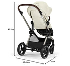 CYBEX Gold Kinderwagen EOS Lux 2-in-1, Reisesystem, Ab Geburt bis 22 kg (ca. 4 Jahre), Moon Black
