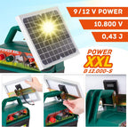 VOSS Power XXL B 12.000-S, 10.800V Starkes Solar-Weidezaungerät 9V 12V, inkl. 55Ah Batterie und Warnschild, Hocheffektives Solarmodul, Für Pferde, Ponys, Hund, Katze, Reiher, Rind, Schwein