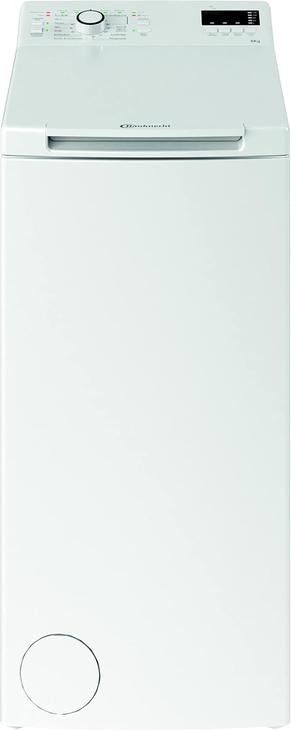 Bauknecht WMT Pro Eco 6ZB Toplader-Waschmaschine / 6 kg / 1200 UpM/Antiflecken-Programm/FreshFinish/ZEN Technology/Startzeitvorwahl/SoftOpening/Kurz 30'/ 15° Green& Clean