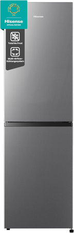 Hisense RB327N4AD2 Kühl-Gefrierkombination/ NoFrostPlus/ Multiflow 360°/ HolidayMode/ FreshZone/ 182,4 cm/ Kühlteil 171 l/ Gefrierteil 85 l/ 41 dB/ 287 kWh/ Jahr/ Edelstahl-Look