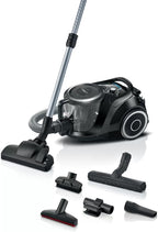 Bosch Staubsauger beutellos Serie 6 BGC41X36, Bodenstaubsauger, ideal für Allergiker, Hygiene-Filter, Bodendüse für Parkett, Teppich, Fliesen, Starke Saugleistung, leise, 700 W, blau