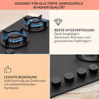 Klarstein Gasherd, Einbau-Gasherd für Propan Gasflasche, Gaskochfeld 4 Flammig, Gasherd für Küche, Camping & Wohnmobil, 8000 W Kochplatte, LPG Gaskocher, Herdplatte für Propangas, Edelstahl Gas-Herd