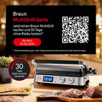 Braun MultiGrill 9 CG 9047 Kontaktgrill mit Grill-, Flach- und Waffelplatten, Grillpositionen: Kontakt, BBQ, Ofen, Spülmaschinenfeste Platten, Fettauffangschale, 230° Höchsttemperatur, Boost-Funktion