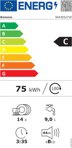 Siemens SN63EX14VE, iQ300 Smarter Geschirrspüler, Vollintegrierte Spülmaschine mit Besteckschublade, 60 cm, Auto Türöffnung dank autoOpen dry, Besonders leise durch iQdrive-Motor, infoLight aquaStop