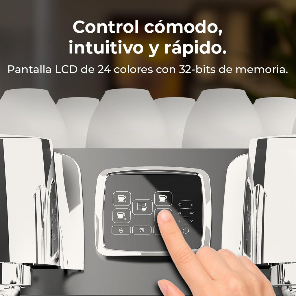 Cecotec Espresso-Kaffeemaschine Barista Baristeo Intima, professionelle Barista-Espressomaschine, Vorbrüh-System, 15 Bar Pumpe, einfaches Befüllen, 1,7L Wassertank und Tassenwärmer