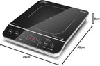 CASO Touch 3500 Induktionskochplatte doppelt mobil, Sicherheitsschalter, 60-240°C, 6 Stufen, Timer 180 Min., Tpfe bis 26 cm, 3500 Watt, Glaskeramik