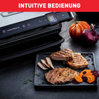 Tefal OptiGrill Elite XL Kontaktgrill, automatische Garzeitanpassung, perfekte Ergebnisse, 16 Programme, digitales Display mit Garstufenanzeige, abnehmbare XL-Platten, Elektrogrill, schwarz, GC760812