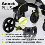 LIONELO Annet Plus Buggy bis 22 kg mit Liegefunktion, Kinderwagen klein zusammenklappbar mit Zubehör, Eva-Schaum-Räder, Moskitonetz, Fußdecke Getränkehalter, Korb