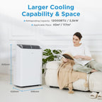 Midea Mobiles Klimagerät Real Cool 35, 12000 BTU, Raumgröße bis 117m³(43㎡), APP-Steuerung/Alexa/Google Home/IFTTT, Mobile, Weiß