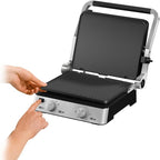 Braun MultiGrill 9 CG 9047 Kontaktgrill mit Grill-, Flach- und Waffelplatten, Grillpositionen: Kontakt, BBQ, Ofen, Spülmaschinenfeste Platten, Fettauffangschale, 230° Höchsttemperatur, Boost-Funktion