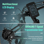Hitway BK9 E-Bike - 500W Motor, 48V 15Ah, 26 x 4.0 Fat Tire - All-Terrain Mountain E-Bike