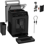 Krups Evidence ECOdesign Kaffeevollautomat mit Milchschlauch, 8 Getränke, 2-Tassen-Funktion, Recyceltes Material, Kaffeemaschine, Weiß/Schiefer, EA897A10