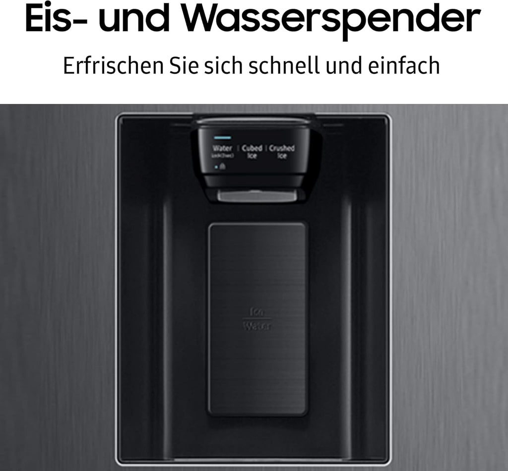 RS6GA8521B1/EG Side-by-Side Kühlschrank, 178 cm, 634 , 225  Gefriervolumen, Space Max Technologie, Premium Black Steel