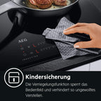 AEG Induktionskochfeld autark 80cm mit Dunstabzug / Made in Germany / 4 Flex-Kochzonen mit Bridge (Kombination 2er Zonen) / Auto-Funktion des Dunstabzugs / Aktivkohlefilter / COLI84COXB
