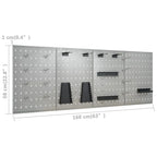 Etabli avec 4 panneaux muraux table de travail poste de travail stockage rangement d'outils 160 cm garage atelier pieds réglables en hauteur 02_0003666 -