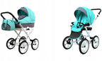 BabyLux® Bambimo Kinderwagen Set 2 in 1 - Rosso - incl. Babywanne, Buggy Sportsitz - Kinderwagenset - Kombikinderwagen mit Wickeltasche, Regenschutz, Moskitonetz, Cupholder usw.