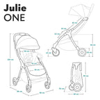 LIONELO Julie One Buggy Kinderwagen bis 22 kg, verstellbare Rückenlehne und Fußstütze, Moskitonetz, Beinwärmer, Getränkehalter und Transporttasche, zusammenklappbar