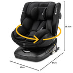 Osann Eno360 i-Size, drehbarer Kindersitz 40-150 cm, Reboarder mit Isofix, Baby Autositz – All Black