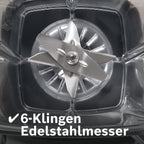Bosch Standmixer VitaBoost MMBH6P6BDE, 6-Klingen-Edelstahlmesser, 2,5l Tritan-Mixbehälter, Stopfer, 6 Automatikprogramme, Rezeptbuch, BPA-frei, einfache Reinigung, 45,000 U/min, 1600 W, schwarz