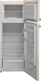 Respekta Retro-Kühlschrank mit Gefrierfach/in schwarz / 145 x 54 cm / 213 L Nutzinhalt/verstellbare Füße/automatisches Abtauverfahren/Schnellgefrierfunktion / KS144VS