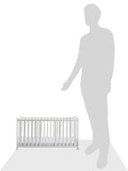 roba Babybett Set Adam & Eule - 70 x 140 cm - Mitwachsendes Kinderbett mit Bettwäsche, Himmel, Matratze - Höhenverstellbar - zu Juniorbett umbaubar - Holz weiß