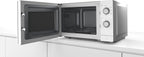 Bosch FFL023MS2 Serie 2 Mikrowelle, 26 x 44 cm, 800 W, Drehteller 27 cm, Türanschlag Links, AutoPilot 7 7 Automatikprogramme, Reinigungsunterstützung, LED-Touchdisplay, Edelstahl