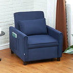 HOMCOM Schlafsessel Klappbett 3in1 verstellbar mit Rollen Blau