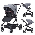3 in 1 Kinderwagen Set mit umkehrbarem Sport-Sitz, Babywanne & Buggy – Ein-Klick-Zusammenklappbar, Leicht & Tragbar mit Großem Regenschutz