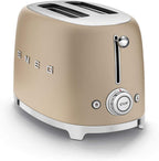 Smeg, 2x2 TSF01CREU -Toaster, 2 Schlitze für 2 Scheiben, 6 Vergoldungsniveaus, Heizfunktion, Abtau- und Bagel- Funktion, Sammelschublade, 950W, Creme