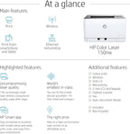 HP Color Laser 150nw Farb-Laserdrucker (Drucker, USB, LAN, WLAN),weiß-grau