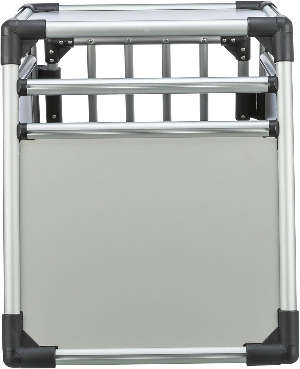 TRIXIE Hunde-Transportbox, Aluminium, L: 92 x 64 x 78 cm, grafit, rutschfste Liegematte, Klettleiste am Boden, Sicherheitsverschluss, stabil und geruscharm, hochgeschlossene Wnde - 39338