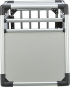 TRIXIE Hunde-Transportbox, Aluminium, L: 92 x 64 x 78 cm, grafit, rutschfste Liegematte, Klettleiste am Boden, Sicherheitsverschluss, stabil und geruscharm, hochgeschlossene Wnde - 39338