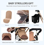 3 in 1 Kombikinderwagen 3 in 1 Reisesysteme Kinderwagen Infant Hochlandschaft Liegender Buggy Kinderwagen Neugeborenen Kinderwagen Faltbarer Standardkinderwagen (906 White)