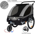 Tiggo S2 Kinderanhänger mit Federung Jogger 2 in 1 Kinder Buggy fahrradanhänger Anhänger 360° Drehbar