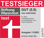 AEG L7WBA60680 Waschtrockner / DualSense - schonende Pflege / 8 kg Waschen / 5 kg Trocknen / D / energiesparend / Mengenautomatik / Nachlegefunktion / ProSteam - Auffrischfunktion / 1600 U/min Weiß