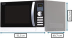 Sharp R843INW 4-in-1 Mikrowelle mit Heiluft, Grill und Konvektion/ 25 L/ 800 W/ 1000 W Infrarotgrill/ 2500 Konvection/ 10 Automatikprogramme/ Pizza-Programm/ Metalldrehteller (30 cm)/ silber