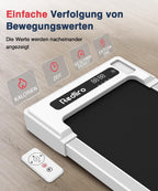 Redliro Walking Pad, Laufband für Zuhause mit Fernbedienung und LED-Anzeige, Kompaktes und leises Laufband Schreibtisch für Zuhause/Büro 1-6km/h