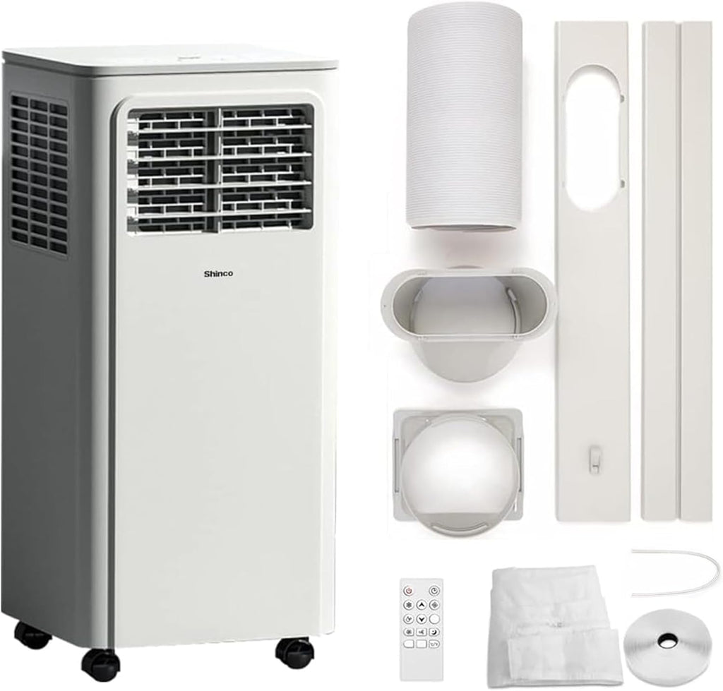 SHINCO Mobile Klimaanlage mit Abluftschlauch, 3-in-1Klimaanlage mit Luftentfeuchter&Ventilator, 7000BTU, 2,05 kW, Mobiles Klimagert mit Schlafmodus, Timer und Montagematerial, Rume bis 54m