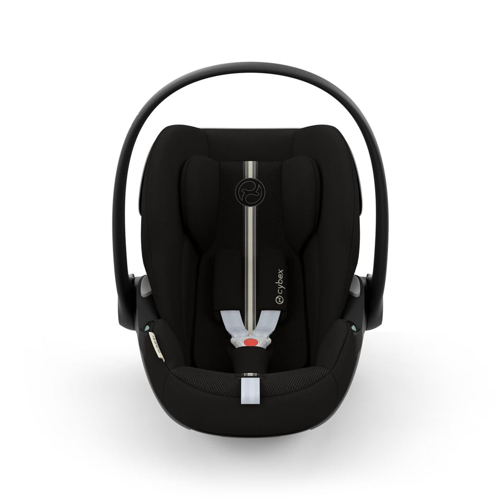 CYBEX Gold Babyschale Cloud G i-Size Comfort, Inkl. Neugeboreneneinlage, Ab Geburt bis ca. 24 Monate, Für Kinder ab 40 cm bis 87 cm, Max. 13 kg, Moon Black