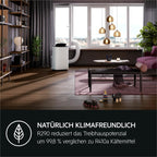 AEG Chillflex Pro AXP26U338CW mobile Klimaanlage / LED Display / Touch-Buttons / Fernbedienung / 30-40 m² / Kühlfunktion / Ventilator / Entfeuchtungsfunktion / Automatik / weiß/silber/schwarz