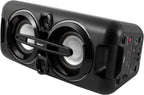 Karcher PS 4460 PartyBox in schwarz, Tragbarer Bluetooth Lautsprecher gro, Party Musikbox mit kraftvollem Bass und Lichteffekten, Mobile Box mit Akku, mit Radio, USB, inkl. Mikrofon