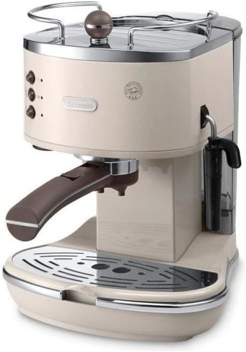 De'Longhi Icona Vintage ECOV 311.GR – Espresso Siebträgermaschine im RetroLook, Espressomaschine mit manuellem Milchaufschäumer, für Kaffeepulver oder ESE Pads, 1,4 l Wassertank, grün
