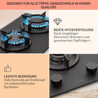 Klarstein Gasherd, Einbau-Gasherd für Propan Gasflasche, Gaskochfeld 4 Flammig, Gasherd für Küche, Camping & Wohnmobil, 8000 W Kochplatte, LPG Gaskocher, Herdplatte für Propangas, Edelstahl Gas-Herd