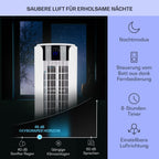 Klarstein Luftkühler mit Wasserkühlung, 4-in-1 Raumkühler, Luftbefeuchter, Ventilator & Nachtmodus, Mobile Klimageräte Luftkühler mit 3,5L Tank & Timer, 60W Air Cooler mit 486 m³/h Luftstrom