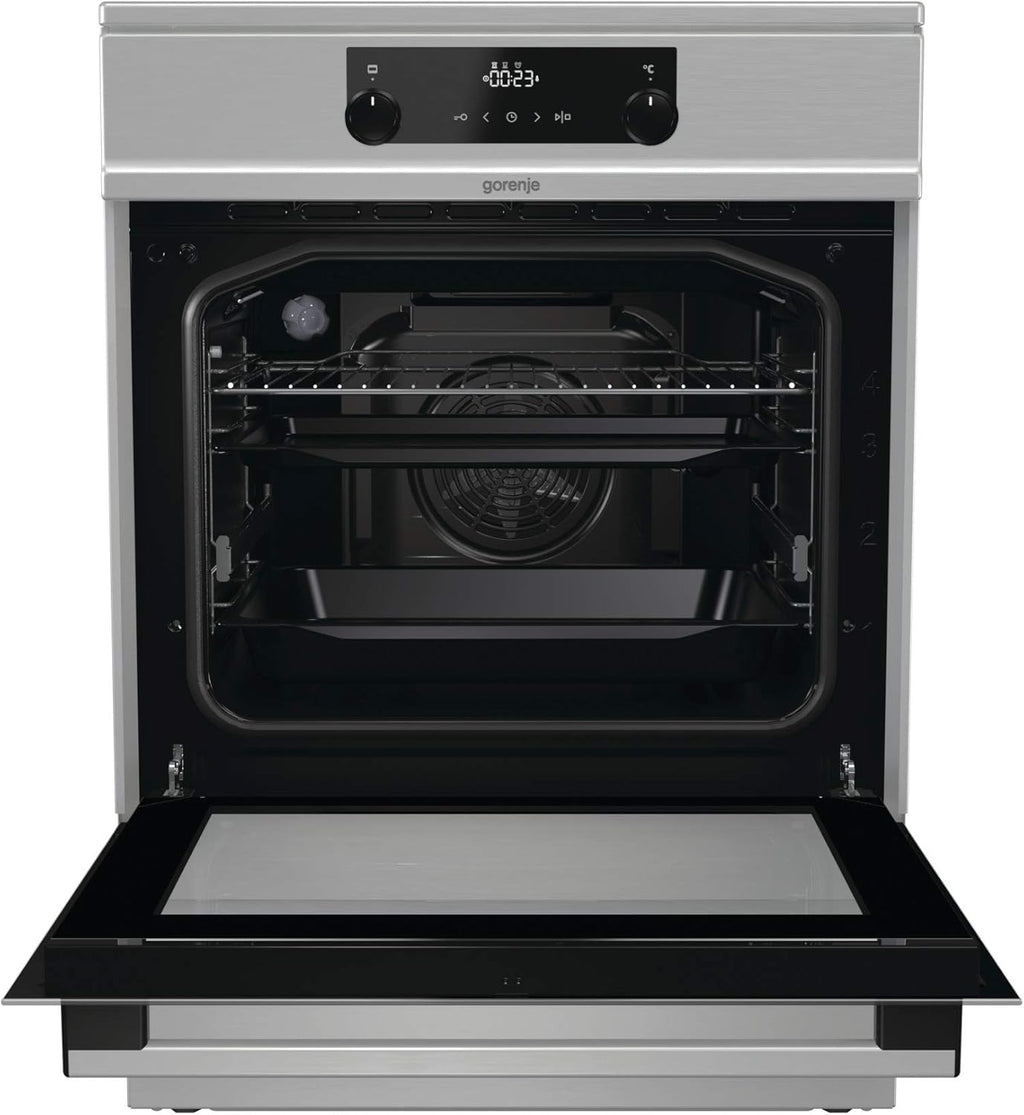 Gorenje GEIT5C61SPG Standherd mit Induktionskochfeld, 50 cm, 70 Liter,Silber, PerfectGrill, AirFry, FrozenBake, Pizza Mode 300°C, AquaClean, Made in Europe, inox